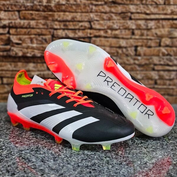 کفش فوتبال آدیداس پریدیتور Adidas Predator Elite FG Black White Orange