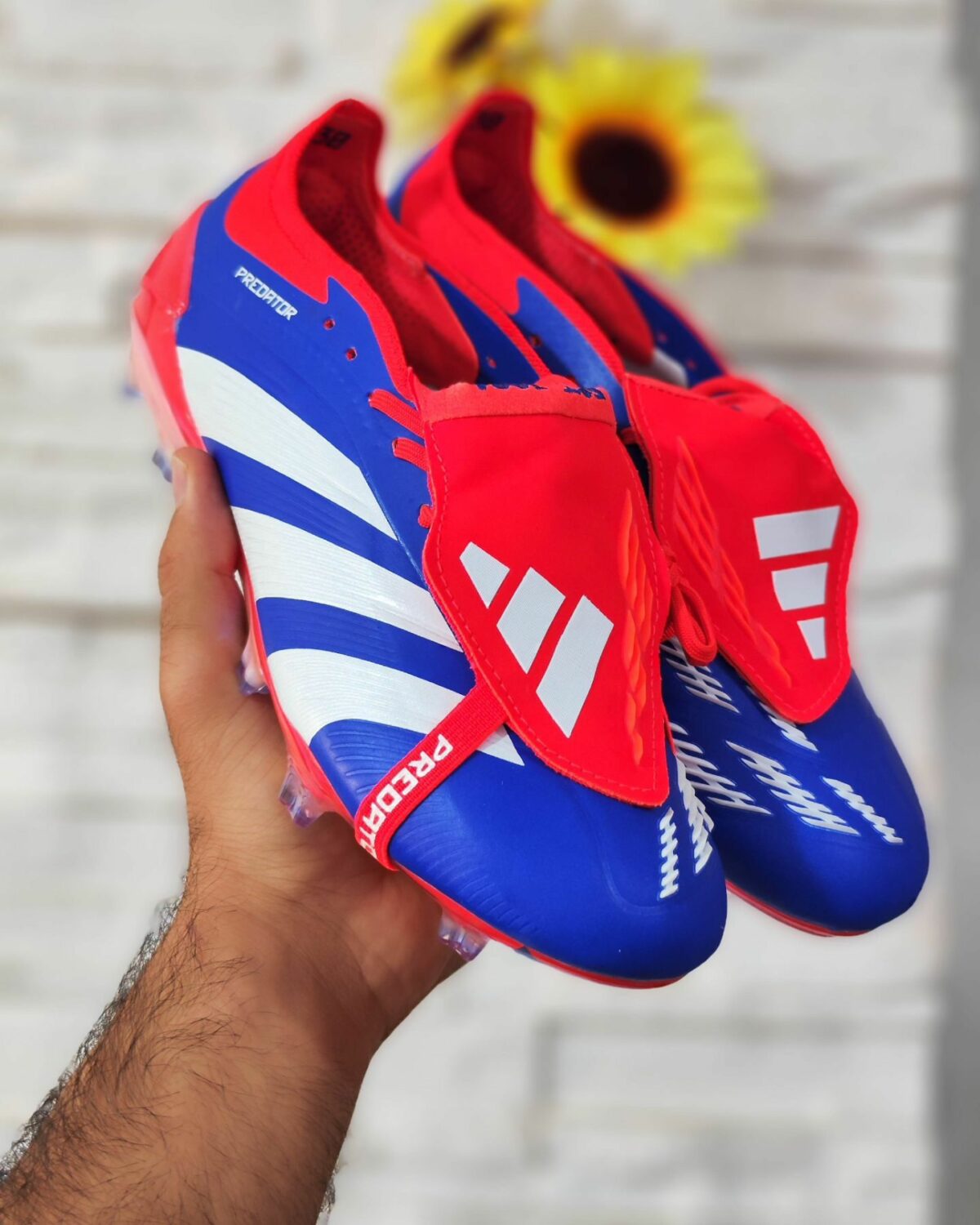 Adidas Predator Elite Foldover Tongue FG Firm Ground Soccer Cleats - Blue/White/Red