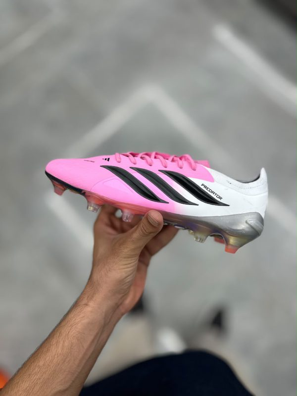 کفش فوتبال آدیداس پردیتور بیلینگهام صورتی و مشکی 2027 Adidas Predator Elite Tongue اورجینال اندونزی + فیلم محصول
